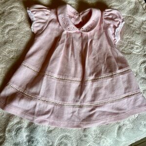 Pink Baby Dress with Embroidered Collar
